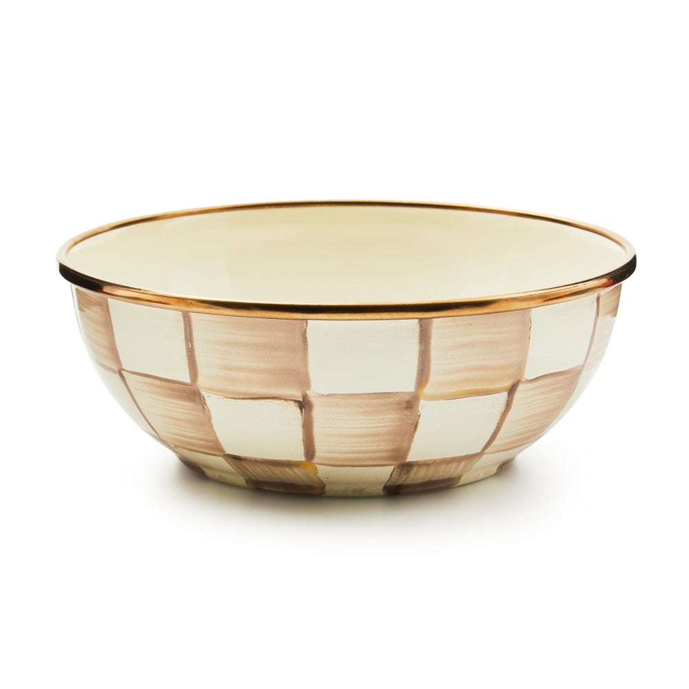 Mocha Check Enamel Everyday Bowl mackenzie-childs Panama imagen 1