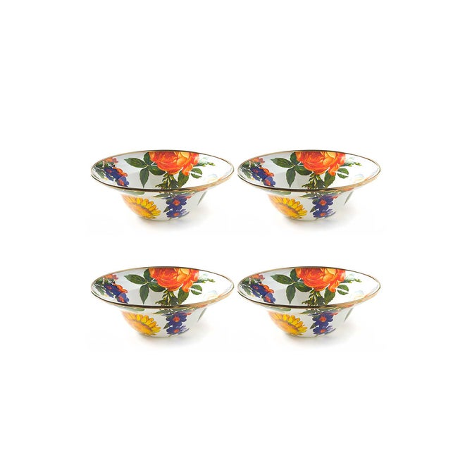 White Flower Market White Breakfast Bowls, Set of 4 image number 0