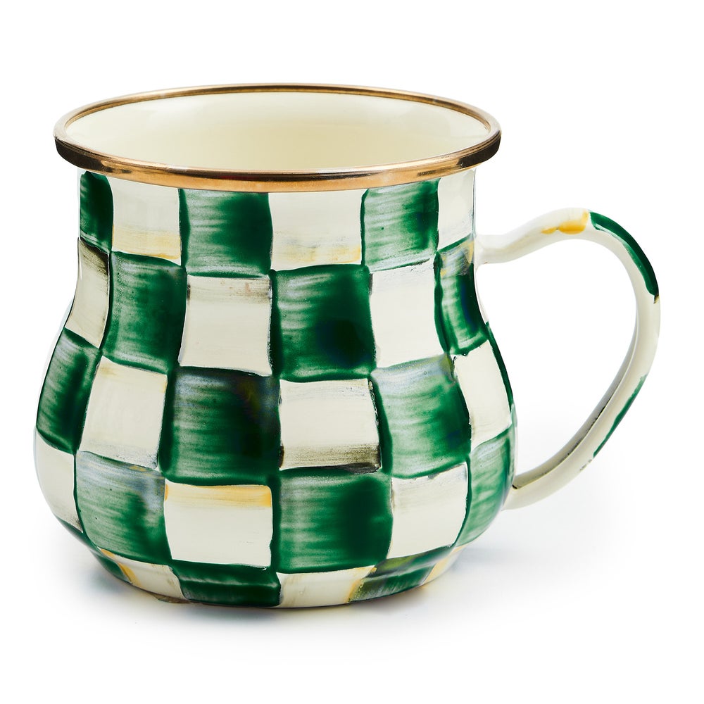 Check Enamel Mug - Emerald Check, Single mackenzie-childs Panama imagen 1