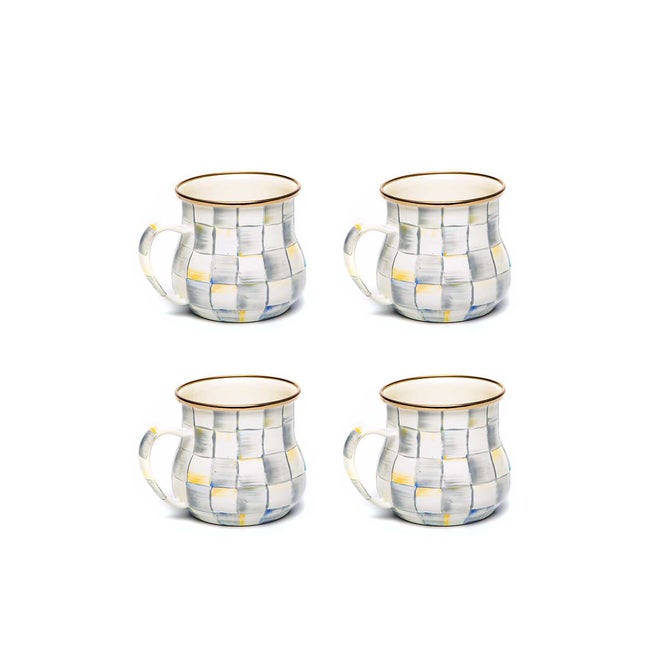 Sterling Check Mugs, Set of 4 image number 0