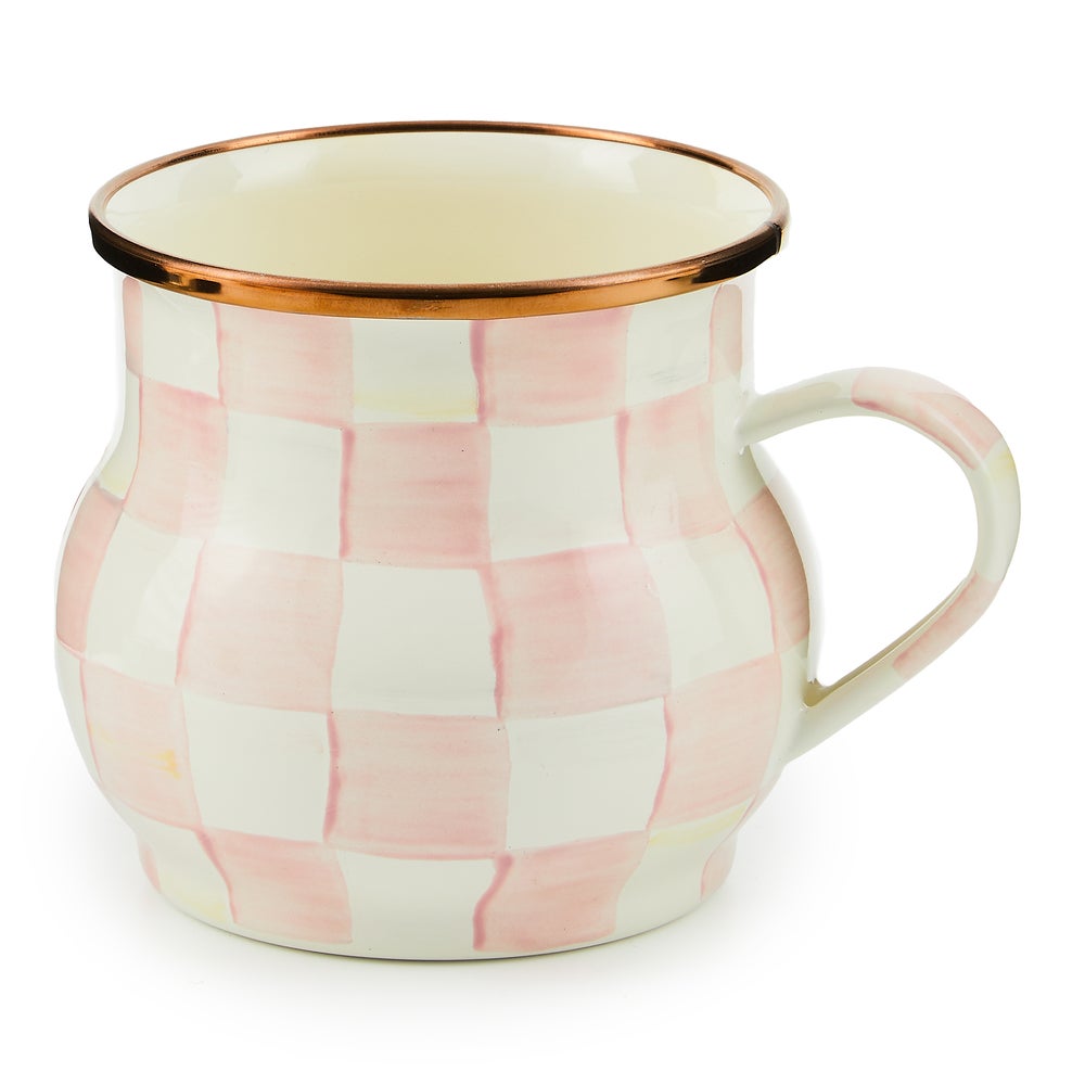 Check Enamel Mug - Rosy Check, Single mackenzie-childs Panama imagen 1