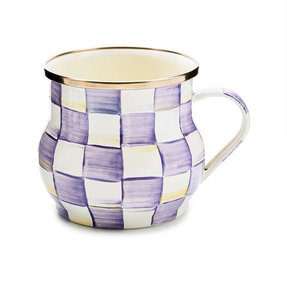 Check Enamel Mug - Violet Check, Single mackenzie-childs Panama imagen 1