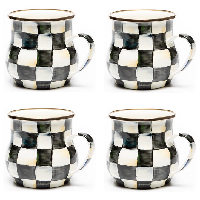 Courtly Check Mugs, Set of 4 image number 0