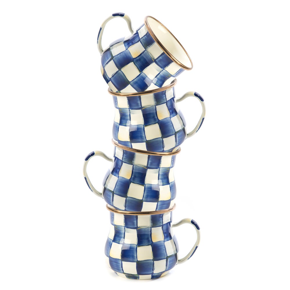Check Enamel Mug - Royal Check, Set of 4 mackenzie-childs Panama imagen 1