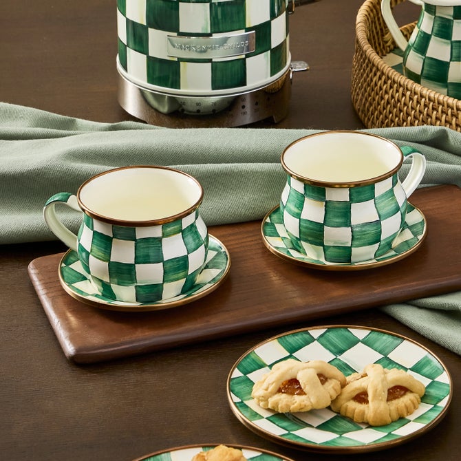 Emerald Check Teacup image number 1