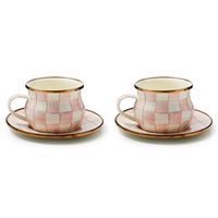 Rosy Check Teacup & Saucer Set For 2