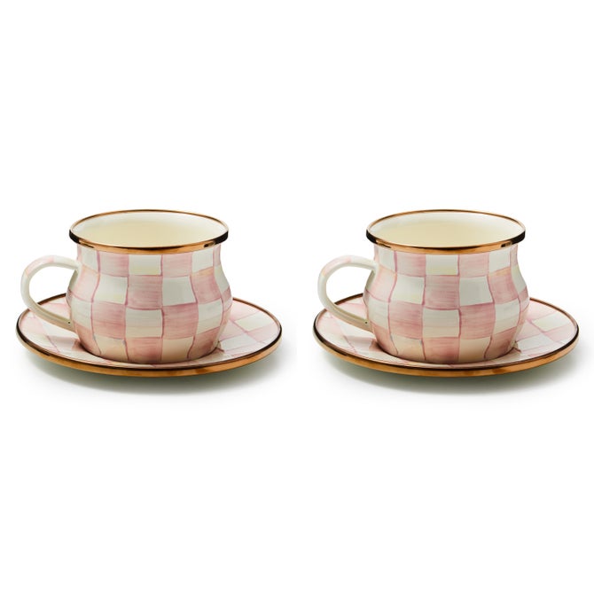 Rosy Check Teacup & Saucer Set For 2 image number 0