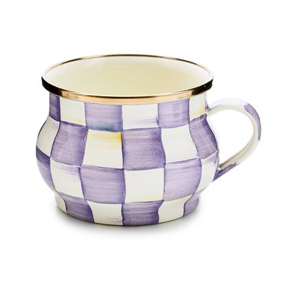 Violet Check Teacup