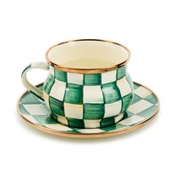 Emerald Check Saucer