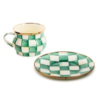 Emerald Check Saucer