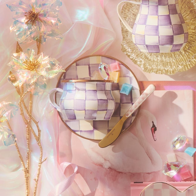 Violet Check Saucer image number 1