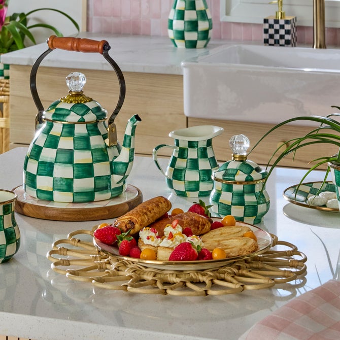 Emerald Check Lidded Sugar Bowl image number 2