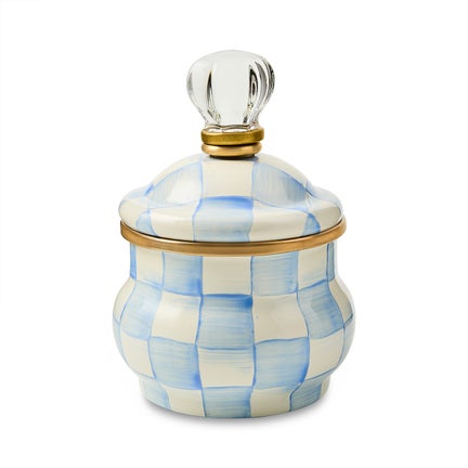 Sky Check Lidded Sugar Bowl