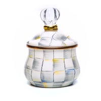 Sterling Check Lidded Sugar Bowl