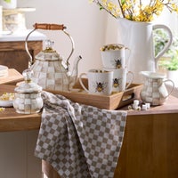 Mocha Check Lidded Sugar Bowl