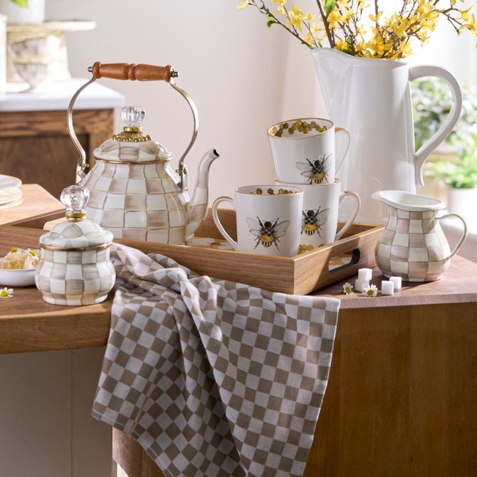 Mocha Check Lidded Sugar Bowl image number 7