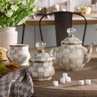 Mocha Check Lidded Sugar Bowl