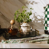 Mocha Check Lidded Sugar Bowl