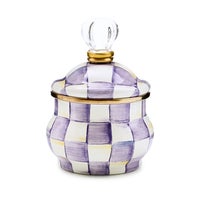 Violet Check Lidded Sugar Bowl