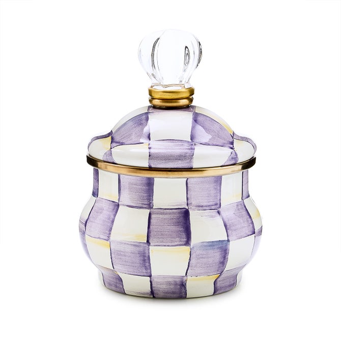 Violet Check Lidded Sugar Bowl image number 0