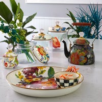 White Flower Market Lidded Sugar Bowl