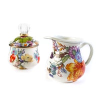 White Flower Market Lidded Sugar Bowl