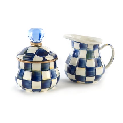 Royal Check Creamer & Sugar Bowl Set