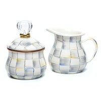 Sterling Check Creamer & Sugar Bowl Set