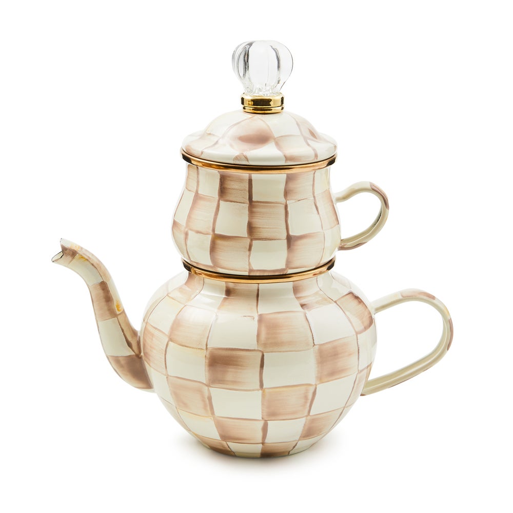 High Tea Set - Mocha Check mackenzie-childs Panama imagen 1