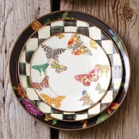 Butterfly Garden Salad/Dessert Plate - White