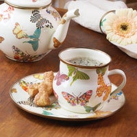 Butterfly Garden Salad/Dessert Plate - White