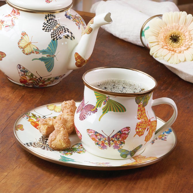 Butterfly Garden Salad/Dessert Plate - White image number 2