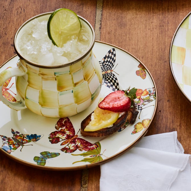 Butterfly Garden Salad/Dessert Plate - White image number 7