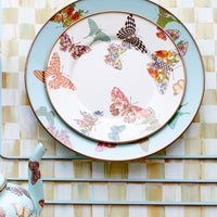 Butterfly Garden Salad/Dessert Plate - White