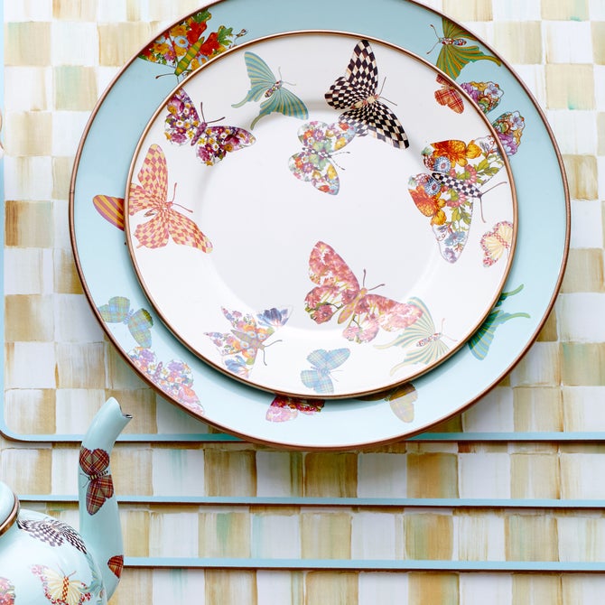 Butterfly Garden Salad/Dessert Plate - White image number 4