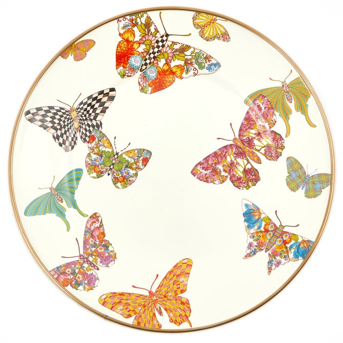 Butterfly Garden Salad/Dessert Plate - White image number 0