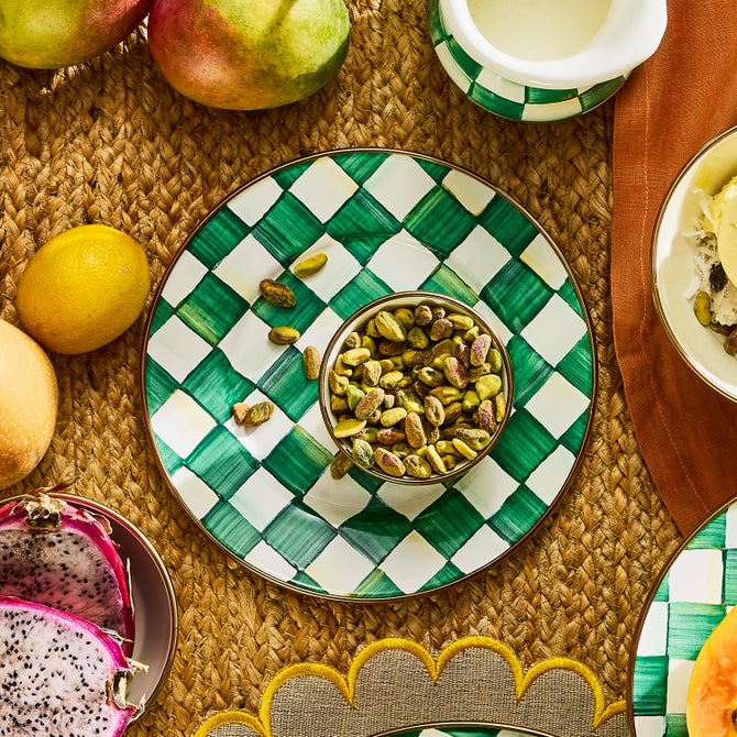 Emerald Check Salad Plate image number 1
