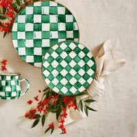 Emerald Check Salad Plate
