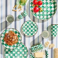 Emerald Check Salad Plate