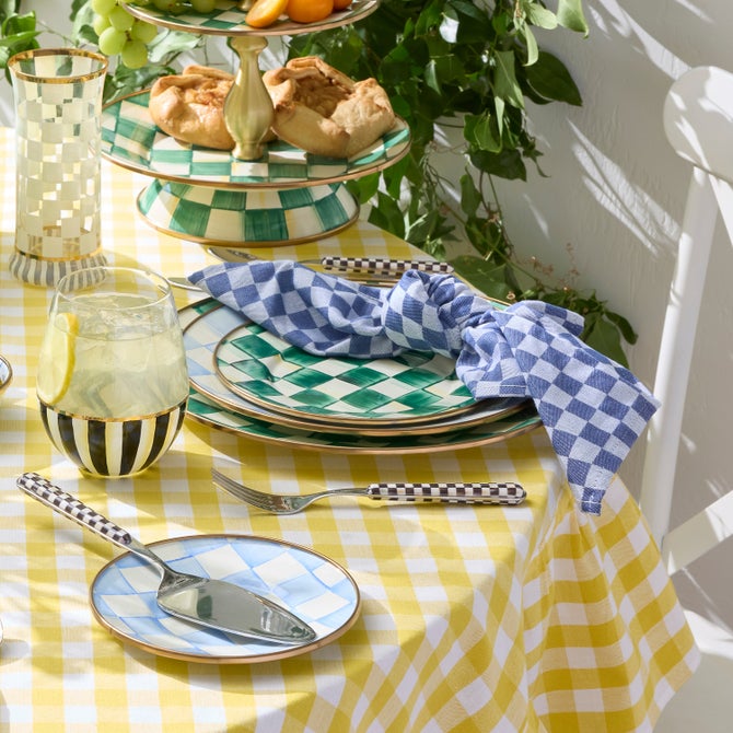 Emerald Check Salad Plate image number 8