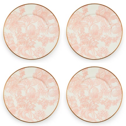 Rosy English Garden Salad Plates, Set of 4