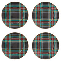 Tartan Black Salad/Dessert Plate, Set of 4