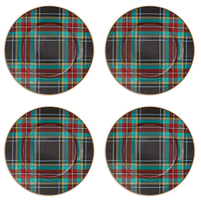 Tartan Black Salad/Dessert Plate, Set of 4 image number 2