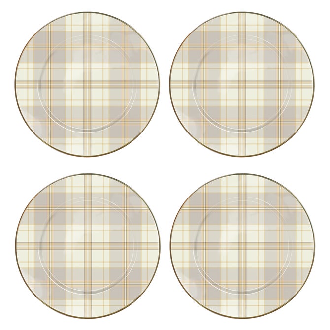 Tartan Latte Salad Plates, Set of 4 image number 0