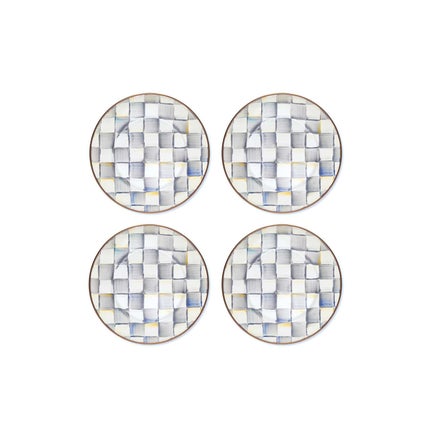Sterling Check Salad Plates, Set of 4