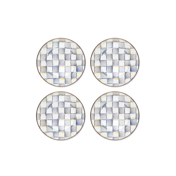 Sterling Check Salad Plates, Set of 4 image number 0