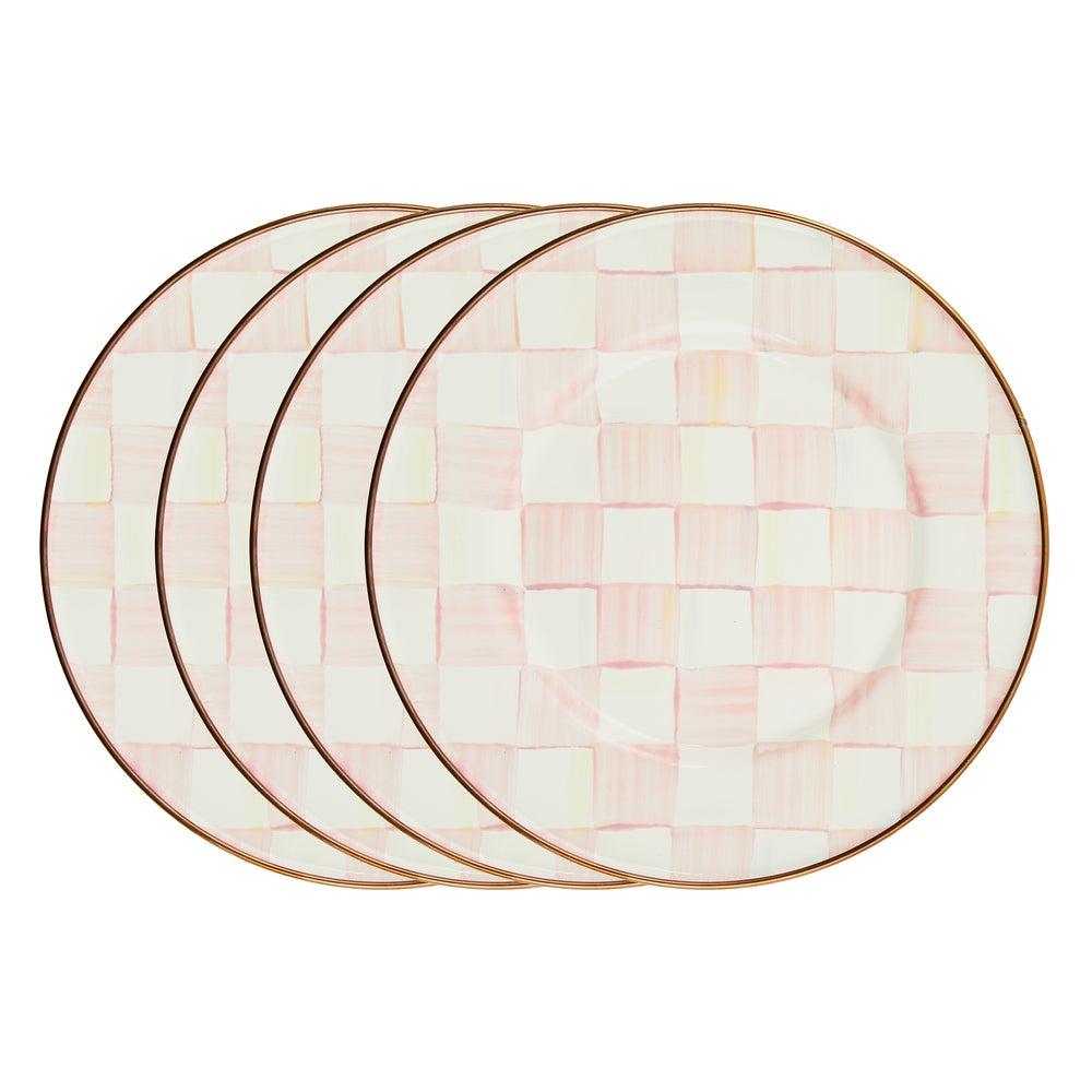 Check Dinnerware, Set of 4 - Rosy Check, Salad Plates, Set of 4 mackenzie-childs Panama imagen 1