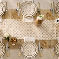 Mocha Check Salad Plate