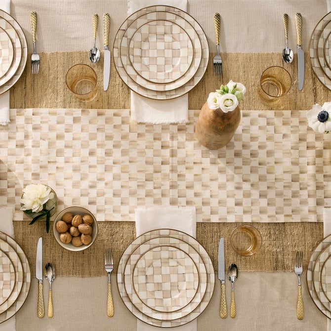 Mocha Check Salad Plate image number 6