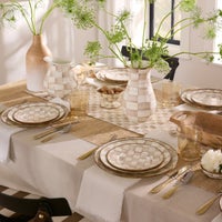 Mocha Check Salad Plate